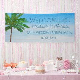 Tropical Beach Sommer 50 Jahre Hochzeit Banner