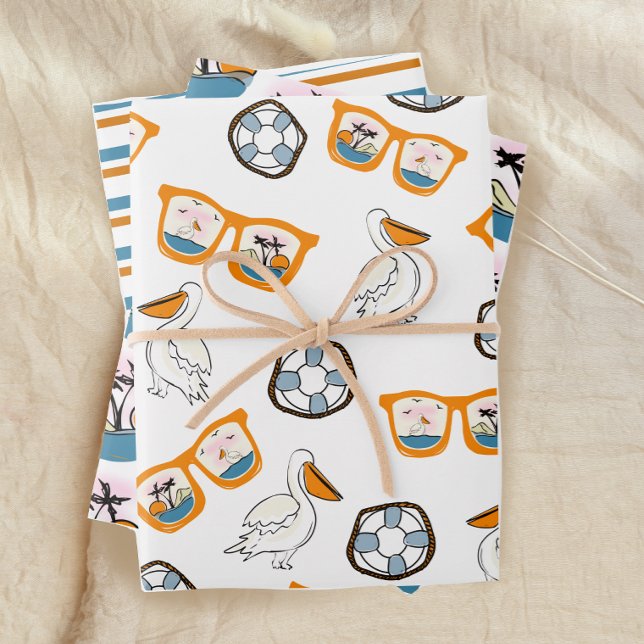 Tropical Beach Sonnenbrille zum Geburtstag Geschenkpapier Set (Von Creator hochgeladen)