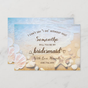 Tropical Beach Starfish Wedding Bridesmaid Einladung