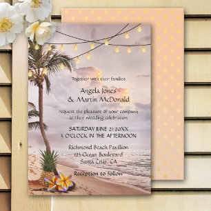 Tropical Beach String Lights Hochzeitseinladung Einladung