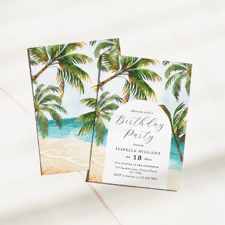 Tropical Beach Summer Birthday Einladung