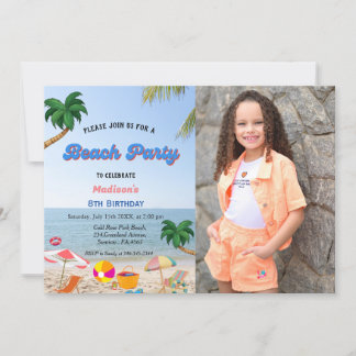 Tropical Beach Summer Geburtstagsparty Einladung