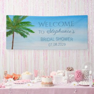 Tropical Beach Summer Palm Tree Brautparty Banner