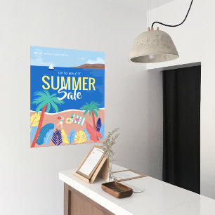 Tropical Beach Summer Sale Business Ads Poster