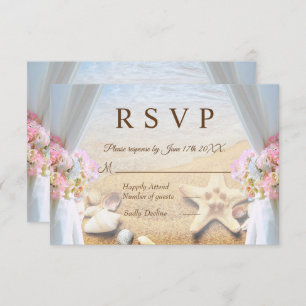 Tropical Beach Summer Wedfish RSVP Card Einladung
