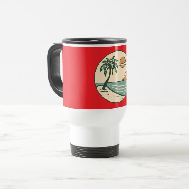 Tropical Beach Sunset Coffee Tasse (Vorderseite Links)