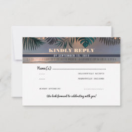 Tropical Beach Sunset Hochzeit in Urlaubsort UAWG RSVP Karte