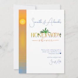 Tropical Beach Sunset Honeymoon Fund Dusche Dankeskarte