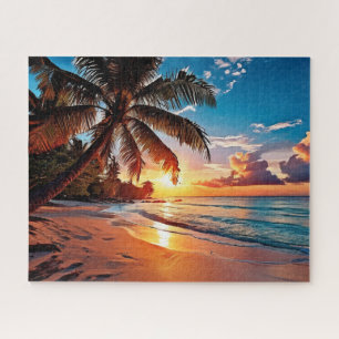 Tropical Beach Sunset Puzzle