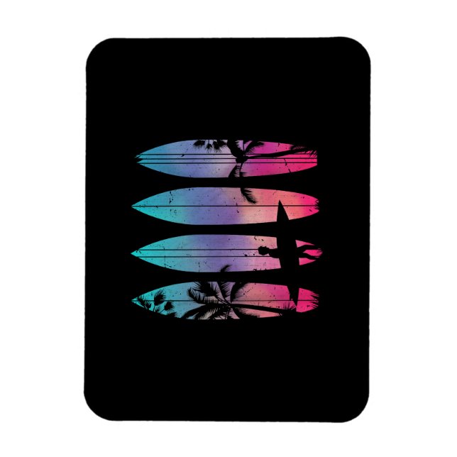 Tropical Beach Surf Surfboard Surfbrett Surfer Oze Magnet (Vertikal)