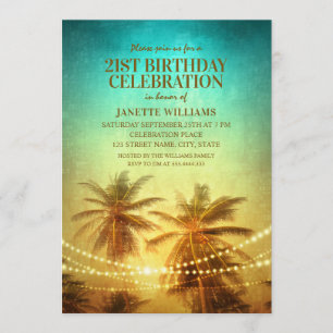 Tropical Beach Thema 21. Geburtstag Party Hawaiian Einladung
