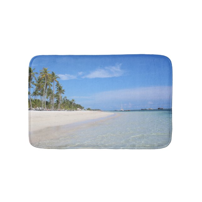 Tropical Beach Themed White Sand am Strand von Kan Badematte (Vorderseite)