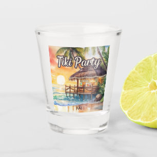 Tropical Beach Tiki Bar Party Schnapsglas