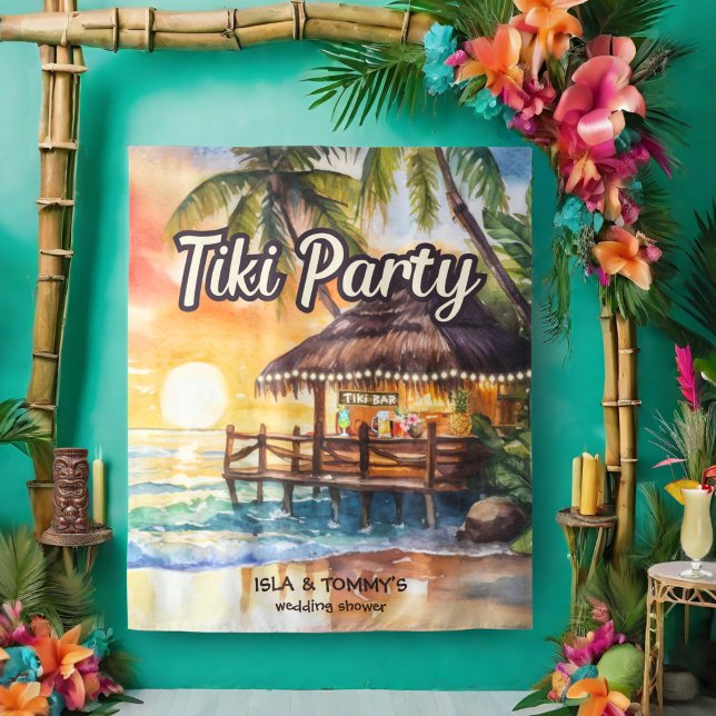 Tropical Beach Tiki Bar Polterabend Wandteppich (Von Creator hochgeladen)