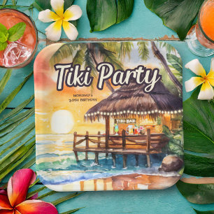 Tropical Beach Tiki Party Geburtstag Pappteller