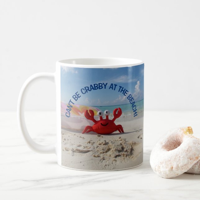 Tropical Beach Türkis Water Red Crab Weißer Sand Kaffeetasse (Mit Donut)