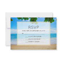 Tropical Beach Vacacation Island Wedding RSVP