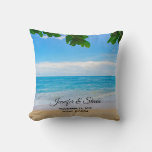 Tropical Beach Vacation Island Wedding Kissen