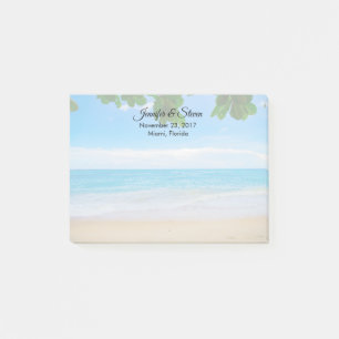 Tropical Beach Vacation Island Wedding Post-it Klebezettel