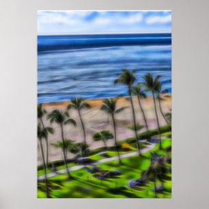 Tropical Beach Vacation Sun und Sand Maui Hawaii Poster