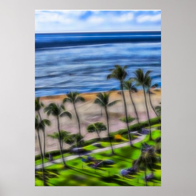 Tropical Beach Vacation Sun und Sand Maui Hawaii Poster (Vorne)
