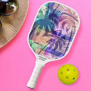 Tropical Beach Vibes Palm Print Individuelle Name Pickleball Schläger