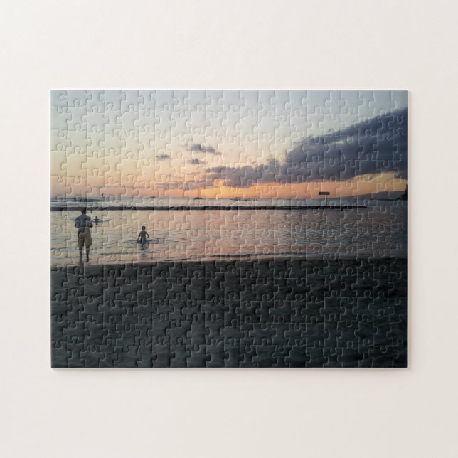 Tropical Beach Waikiki Oahu Hawaii Abend Sunset Puzzle (Horizontal)