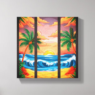 Tropical Beach Wall Art Premium Wrapped Canvas Leinwanddruck