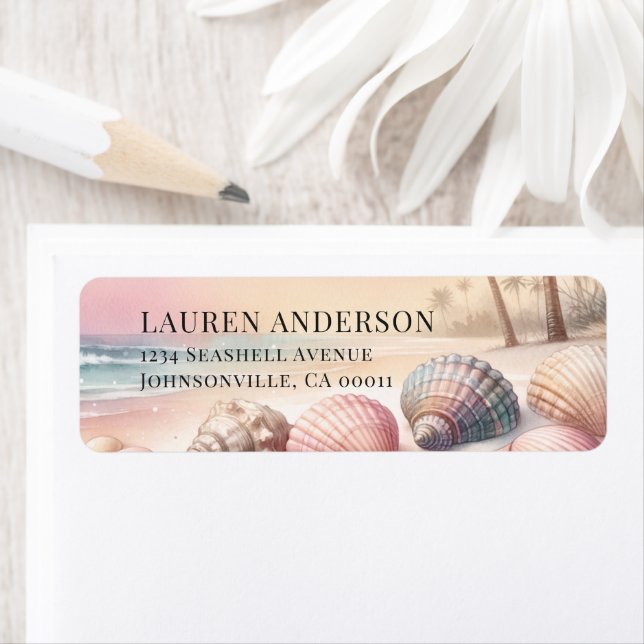 Tropical Beach Watercolor Palm Tree Wedding (Insitu)