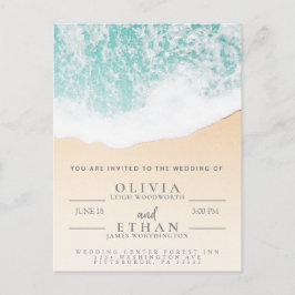 Tropical Beach Waves Hochzeit Einladung Postkarte