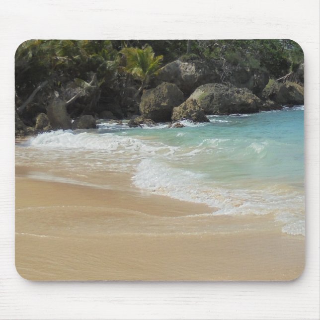 Tropical Beach Waves Sand Elegantes modernes Templ Mousepad (Vorne)