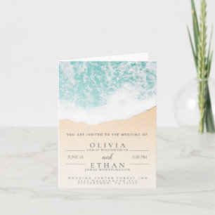 Tropical Beach Waves Wedding Einladungskarte