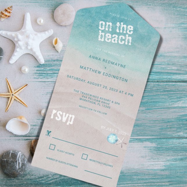 Tropical Beach Wedding All In One Einladung (Von Creator hochgeladen)