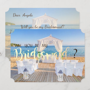 Tropical Beach Wedding Arbor Bridesmaid Card Einladung