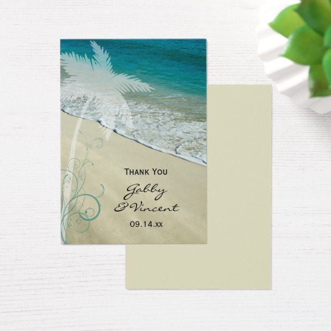 Tropical Beach Wedding Favor Tags (Schreibtisch)