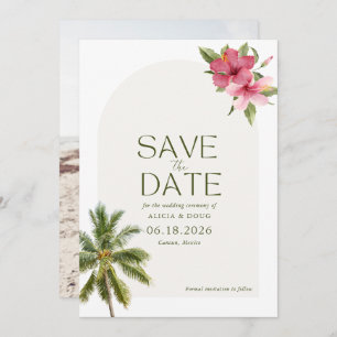 Tropical Beach Wedding Foto Save the Date
