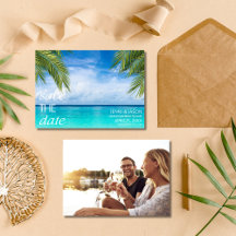 Tropical Beach Wedding Foto Save the Date