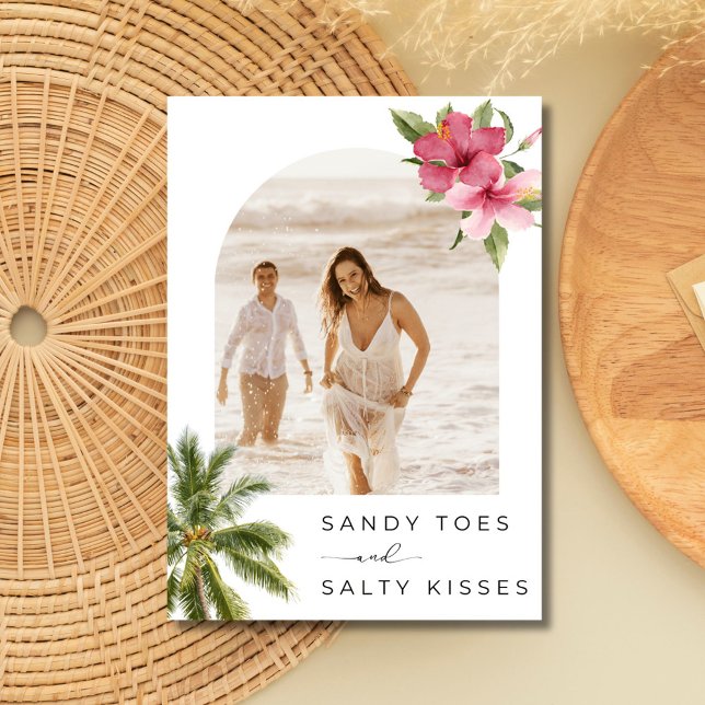 Tropical Beach Wedding Foto Save the Date (Tropical Beach Wedding Photo Save the Date)