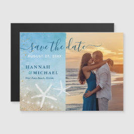 Tropical Beach Wedding Foto Save the Date Magneteinladung