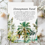 Tropical Beach Wedding Honeymoon Fund Begleitkarte<br><div class="desc">Diese elegante und wunderschöne Hochzeitsflitterwochen-Fondskarte bietet einen Strand und Palmen. Der Text kombiniert handgeschriebene Skripte mit serifenlosen Schriftart für ein stilvolles und modernes Design. Dies ist ideal für einen Sommerstrand oder eine tropische Hochzeit in Urlaubsort.</div>