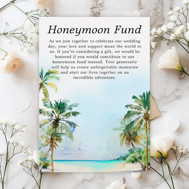 Tropical Beach Wedding Honeymoon Fund Begleitkarte (Von Creator hochgeladen)