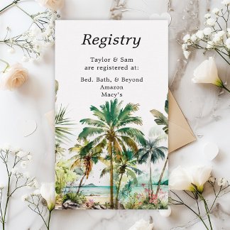 Tropical Beach Wedding Registry Begleitkarte