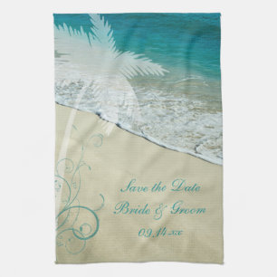 Tropical Beach Wedding Save the Date Handtuch