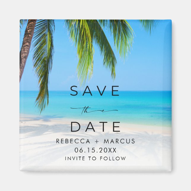 Tropical Beach Wedding Save the Date Magnet (Vorne)