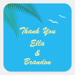 Tropical Beach Wedding Vielen Dank Sticker