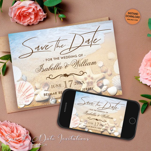 Tropical Beach Wedfish Save the Date (Von Creator hochgeladen)