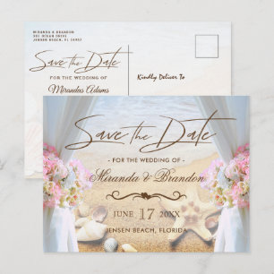 Tropical Beach Wedfish Save the Date Ankündigungspostkarte