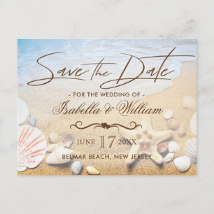 Tropical Beach Wedfish Save the Date Ankündigungspostkarte