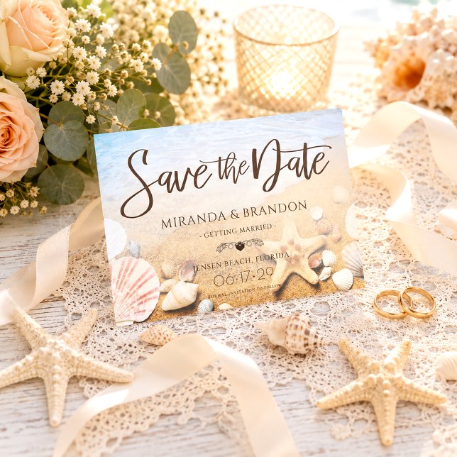 Tropical Beach Wedfish Save the Date Card (Von Creator hochgeladen)