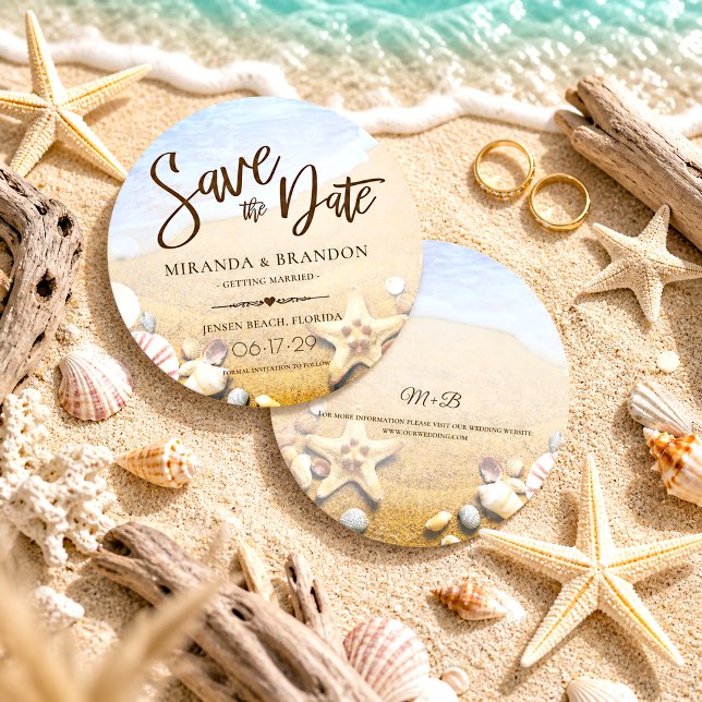 Tropical Beach Wedfish Save the Date Card (Von Creator hochgeladen)